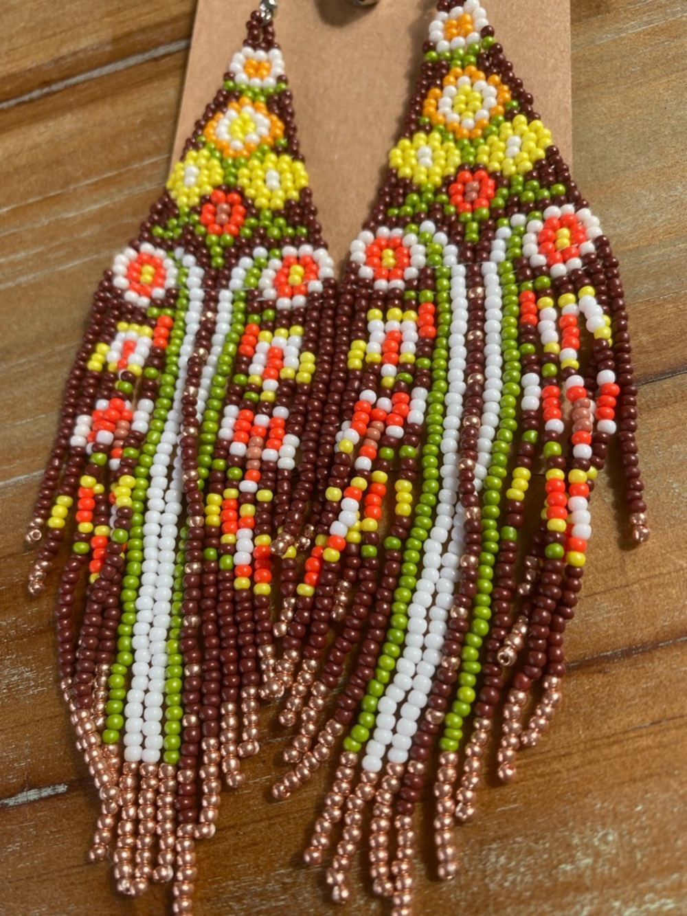 🌸Boho Seed Beaded Hand Made Earrings - Picture 3 of 6